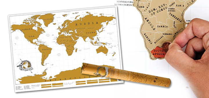 kleine Scratch Map erstklassige Qualität Reisekarte Kleine Weltkarte zum Rubbeln 