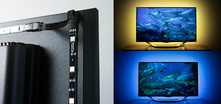 2M RGB Hintergrundbeleuchtung für 40-60 Zoll TV USB LED Streifen Lichtleiste N22